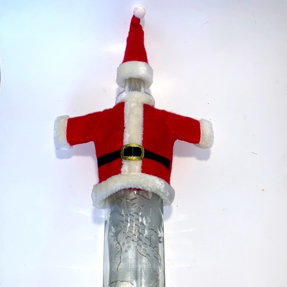 Santa bottle outfit
